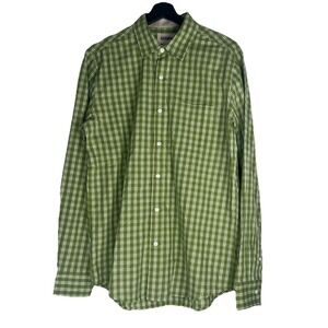CQR Men's Button Shirt Size Small Green Plaid Long Sleeve‎